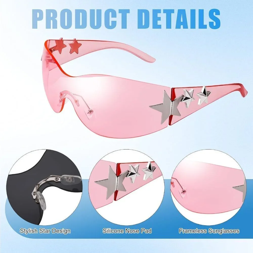 3 Pairs Oversized Sunglasses UV400 Polarized Wrap Around Fashion Youth